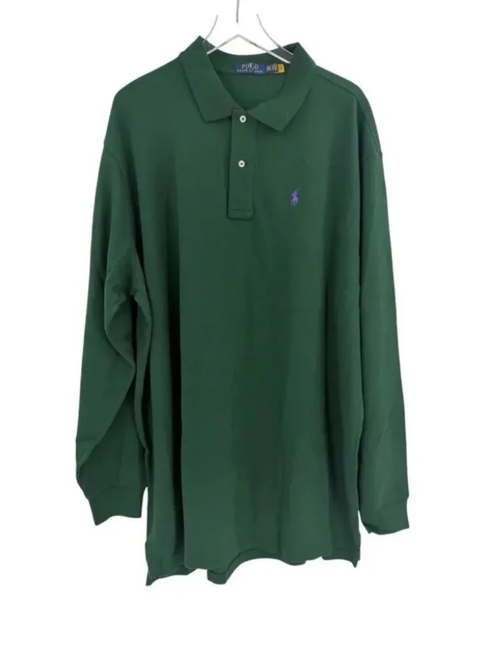 NEW POLO RALPH LAUREN Long Sleeve Polo Shirt LT Tall Green MSRP: $170 Cotton